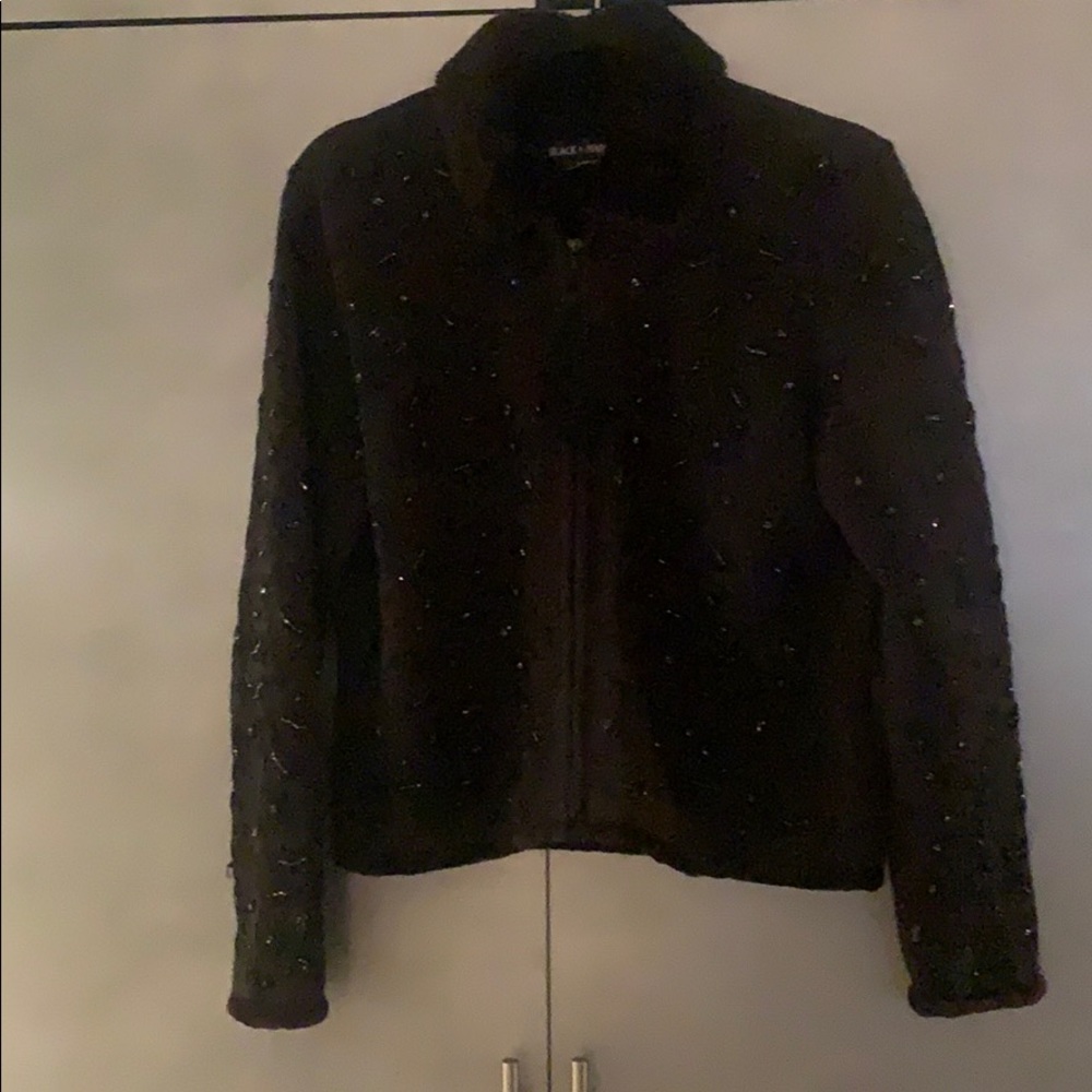 Black Market women black sequined blazer size M